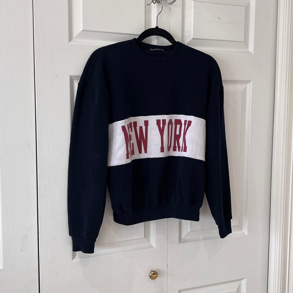 Brandy Melville New York Soft Navy Crew Neck